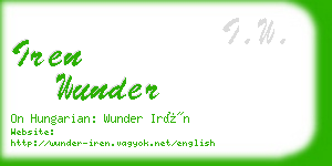 iren wunder business card